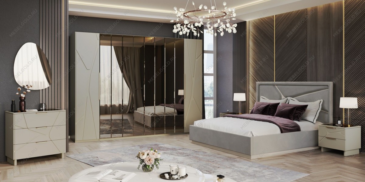 Шкаф Лейла 6-дверный светло серый камень | изображение 3