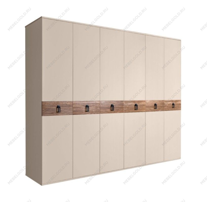 Шкаф 6-ти дв. Bogemia Wood Fa (Ваниль/Черный) БМШ2/6(Wo)