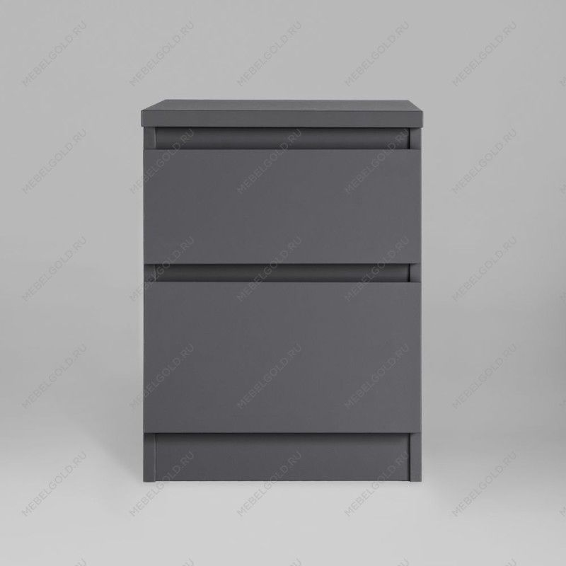 КАСТОР (KULLEN) тумба 2 ящика серая | изображение 1