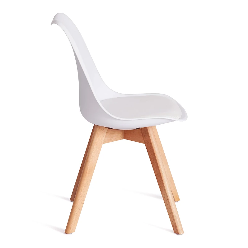 Стул TULIP (mod. 73-1), дерево/пластик/экокожа, 47,5x55x80 см, Белый (White) | изображение 1