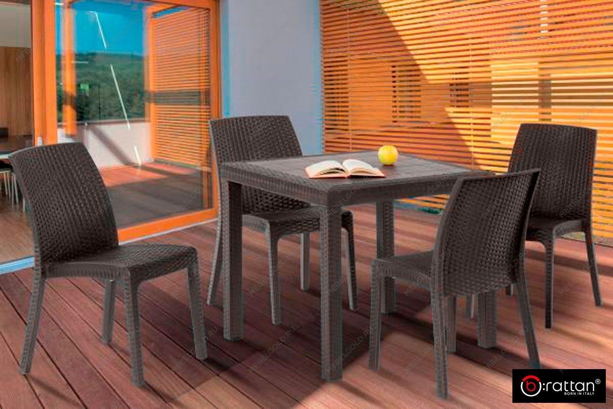 Стол B:rattan Dallas 800*800мм, коричневый | изображение 2