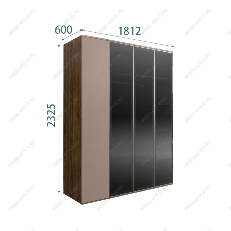 Шкаф 4-х дв. Bogemia Woodline Air (Мокка/Серебро) БМШ2/4(3)