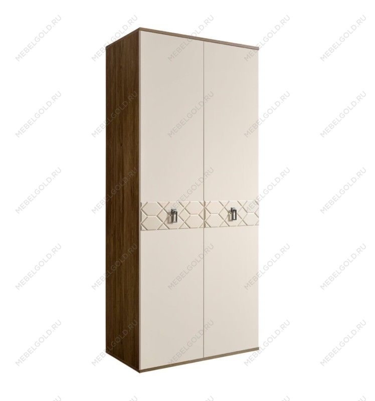 Шкаф 2-х дверный Bogemia Woodline Fa (Слоновая кость/Хром) БМШ2/2