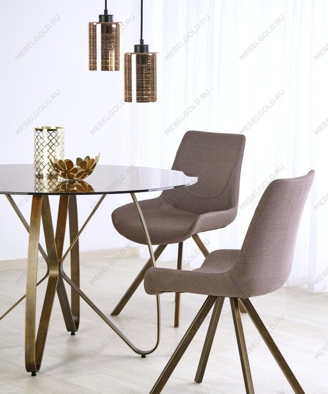 Стол обеденный Halmar LUNGO (коричневый/античное золото) | изображение 6