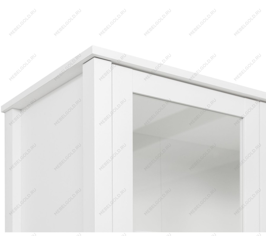 Шкаф-витрина Ева (Хельга) REG2W2S с подсветкой белый | изображение 5