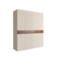 Шкаф 4-х дв. Bogemia Wood Wo (Слоновая кость/Хром) БМШ2/4(Wo)