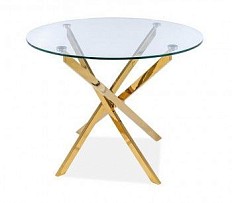 Стол обеденный Signal AGIS (прозрачный/золотой)