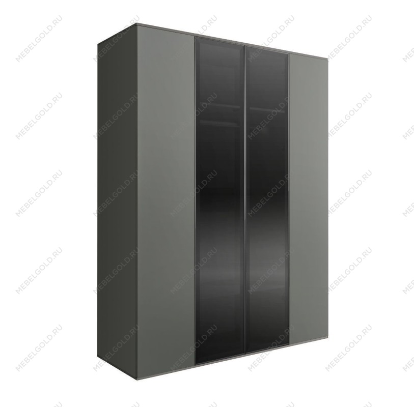 Шкаф 4-х дв. Bogemia Air (Серый/Черный) БМШ2/4(2)