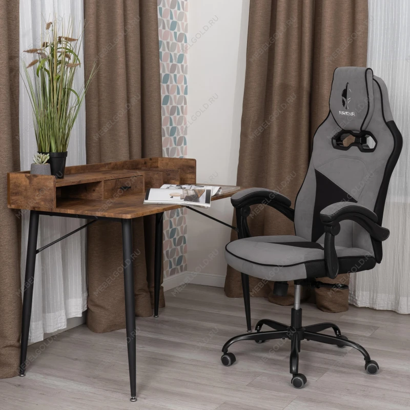 Кресло Arena metalBL, велюр, серый/черный, 29/35 | изображение 16