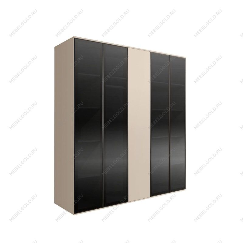 Шкаф 5-ти дв. Bogemia Air (Ваниль/Черный) БМШ2/5(4)