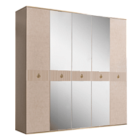 Шкаф 5-ти дверный с зеркалом Римини СОЛО (Латте/Золото) РМШ1/5(s)