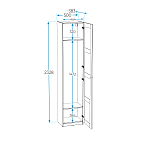 МАКС шкаф 1 дверь 50х38х233 серый | изображение 2