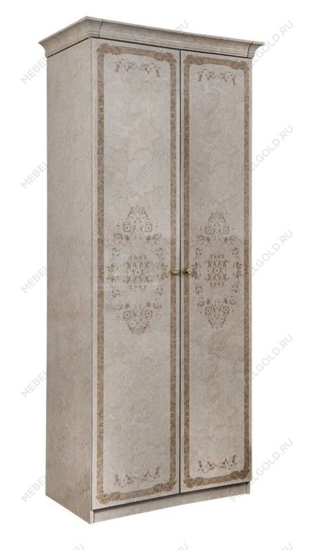 Шкаф Патрисия 2-дверный без зеркал крем корень глянец