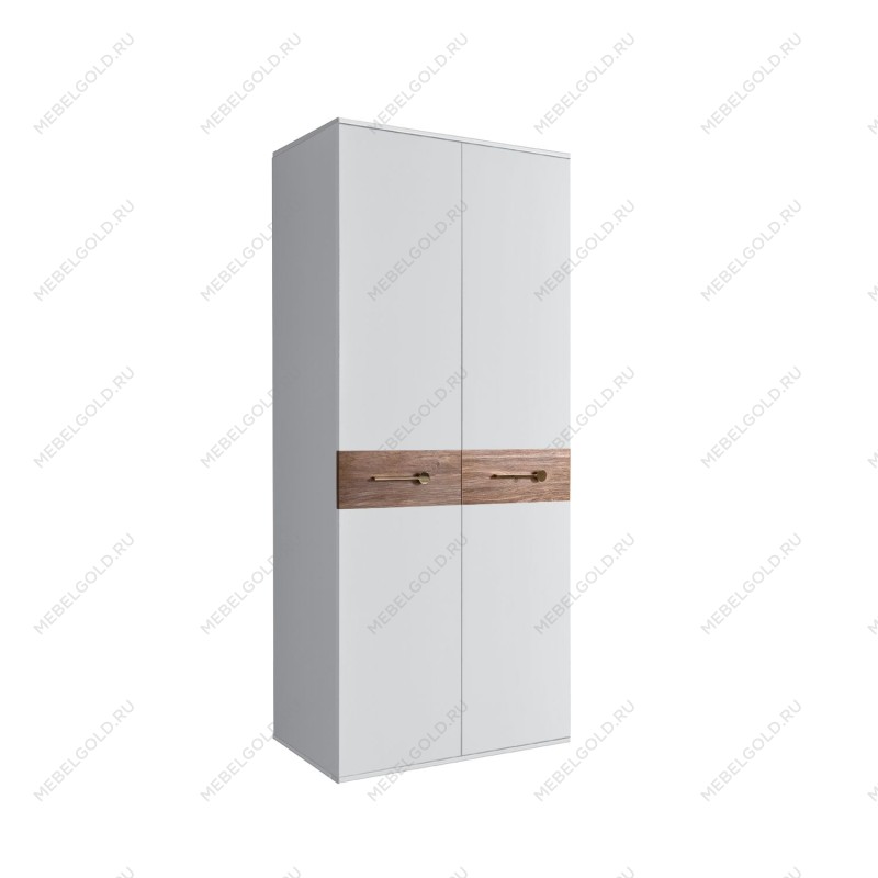 Шкаф 2-х дверный Bogemia Wood Wo (Белый/Золото) БМШ2/2(Wo)
