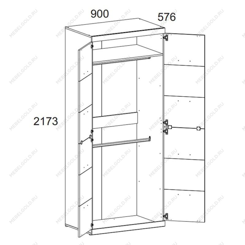 Шкаф 2-створчатый Оскар 2DG | изображение 1