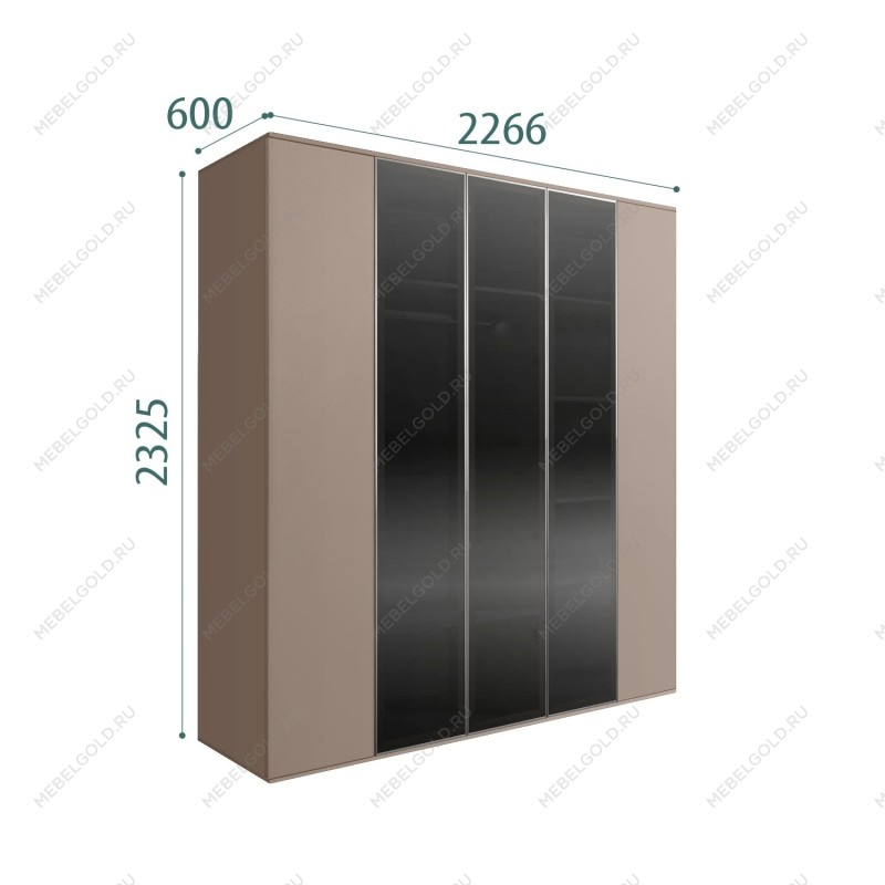 Шкаф 5-ти дв. Bogemia Air (Мокка/Серебро) БМШ2/5(3)