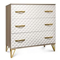 Комод Лара 3 ящика белый глянец