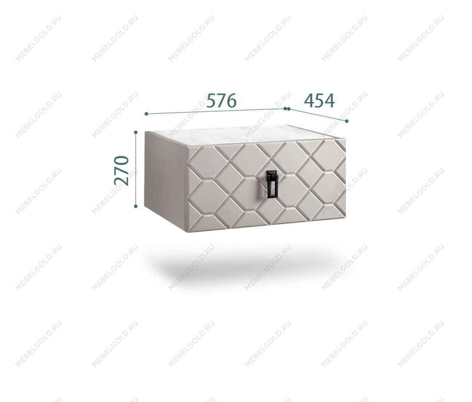 Тумба прикроватная Bogemia Fly Farfalle (Шелк) (Novabuk/Черный) БМТП-1