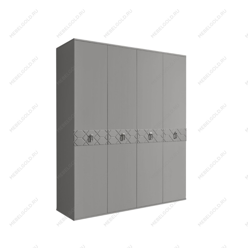 Шкаф 4-х дв. Bogemia Farfalle (Серый/Хром) БМШ2/4(Fa)