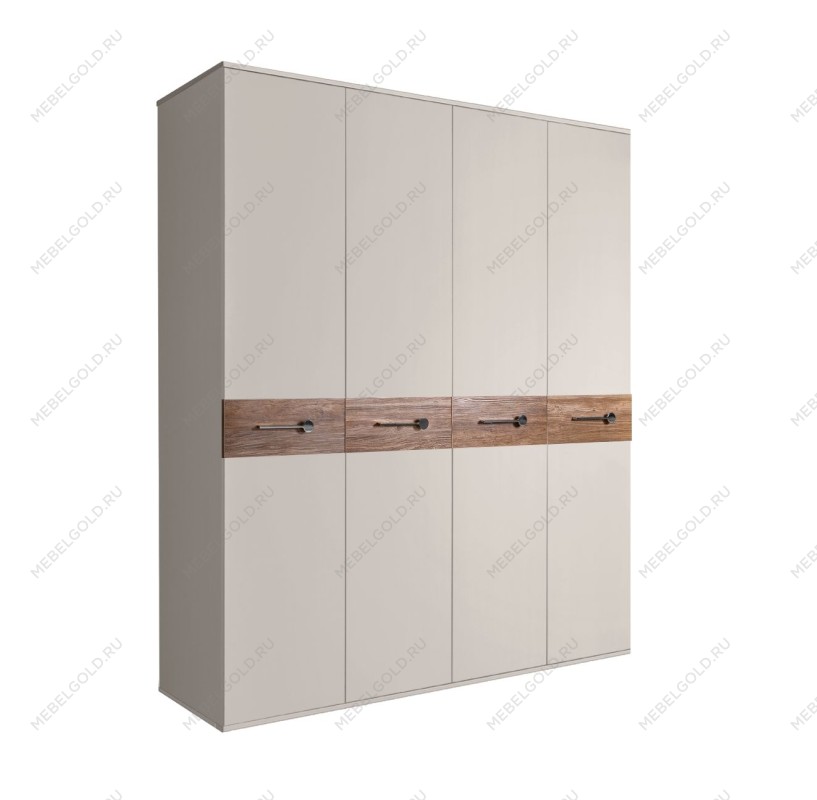 Шкаф 4-х дв. Bogemia Wood Wo (Шелк/Хром) БМШ2/4(Wo)