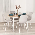 Стул CHILLY (mod. JSC-220), Велюр/металл, 44,5х52,5х88 см, Light grey (светло-серый) HLR14 / белый | изображение 10