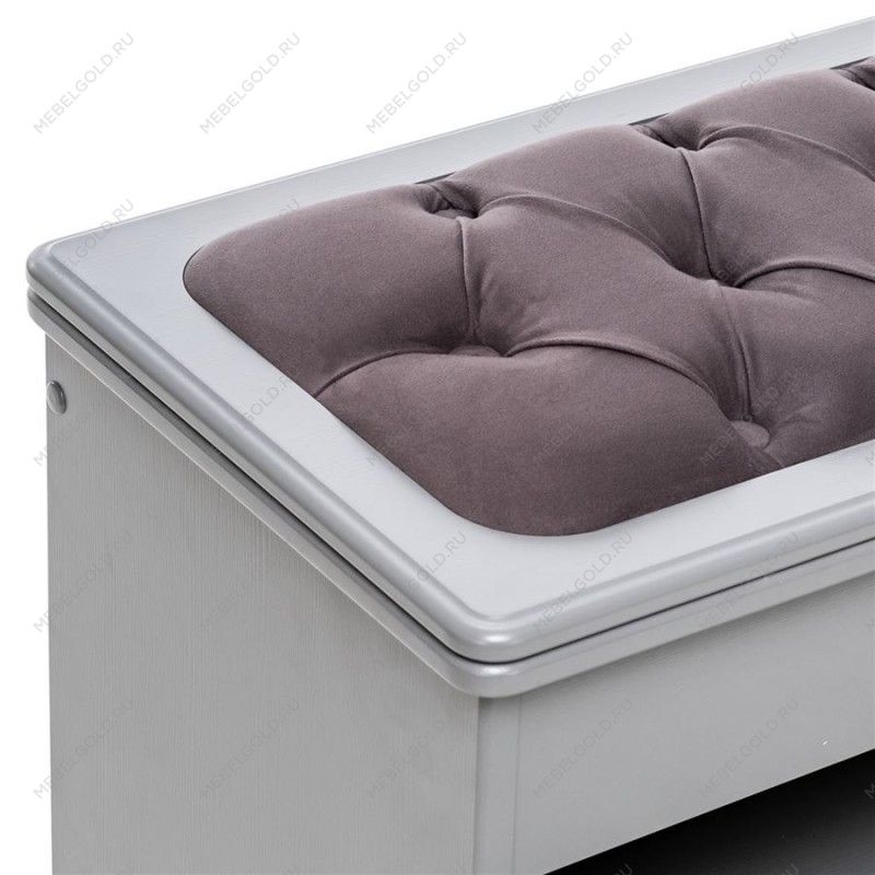 Обувница Патриция (Серый ясень / ткань V 19, каретная стяжка) | изображение 3