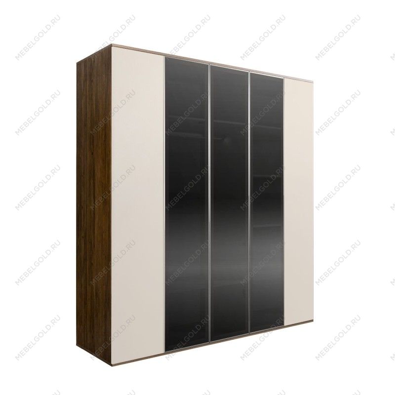 Шкаф 5-ти дв. Bogemia Woodline Air (Слоновая кость/Серебро) БМШ2/5(3)