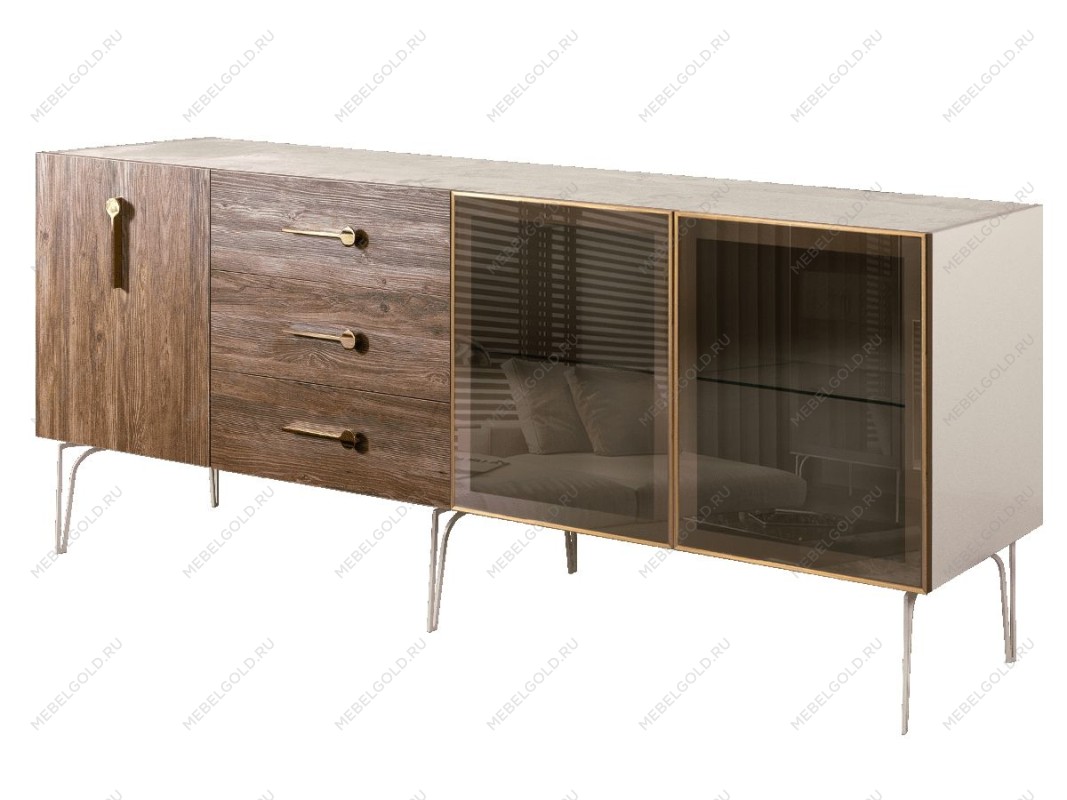 Комод 2.1м Bogemia Wood Wo (Слоновая кость) (Novabuk/Золото) БМКМ-5(Wo)[5][10]