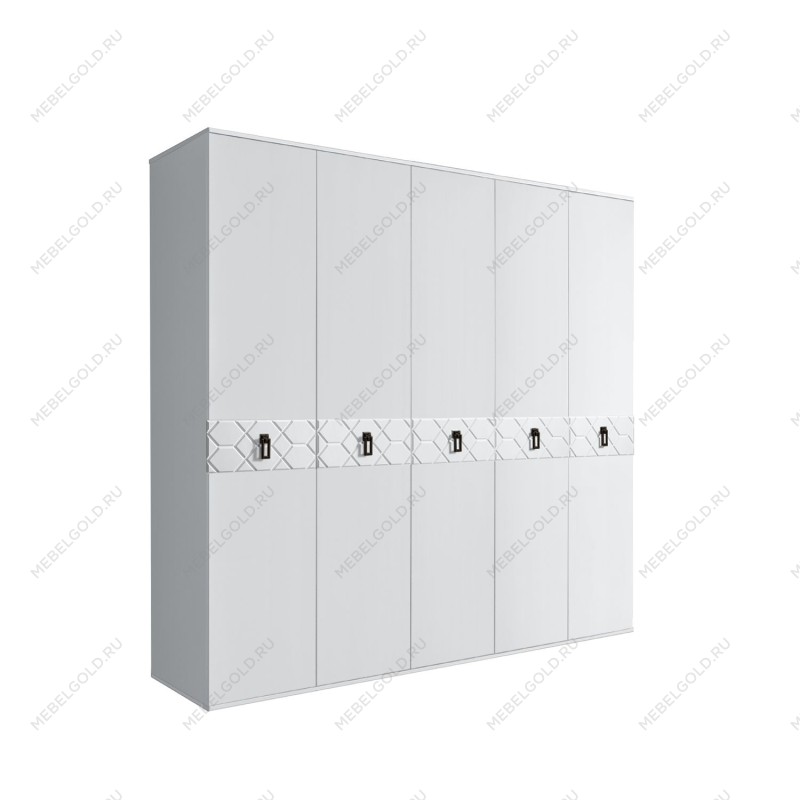 Шкаф 5-ти дв. Bogemia Farfalle (Белый/Черный) БМШ2/5(Fa)