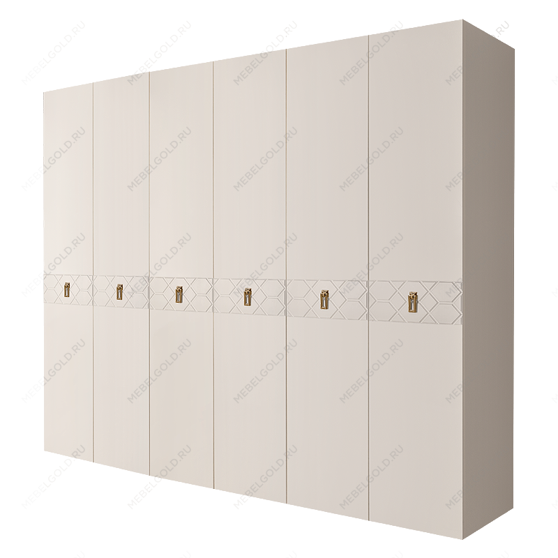 Шкаф 6-ти дв. Bogemia Farfalle (Слоновая кость/Золото) БМШ2/6(Fa)