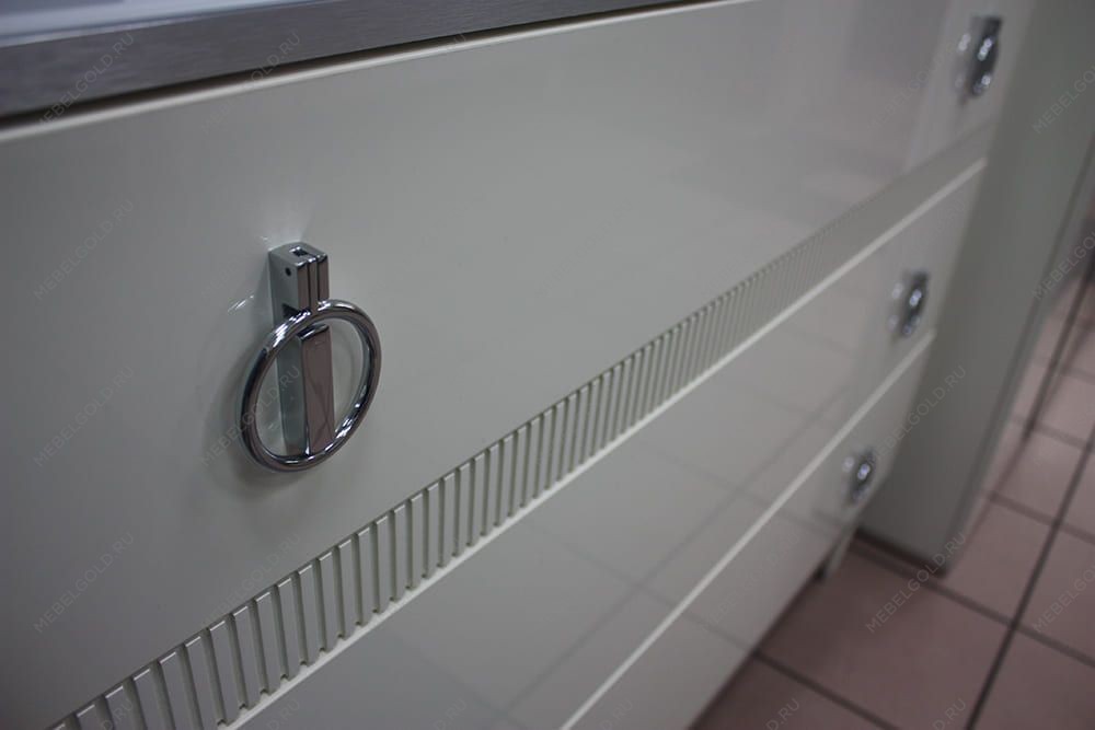 Лобня - Шкаф 3-х дв. (с зеркалом) для платья и белья Римини СОЛО (слоновая кость серебро) РМШ1/3 (s) | изображение 4