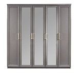 Шкаф Мокко 5-дверный с зеркалом серый | изображение 1