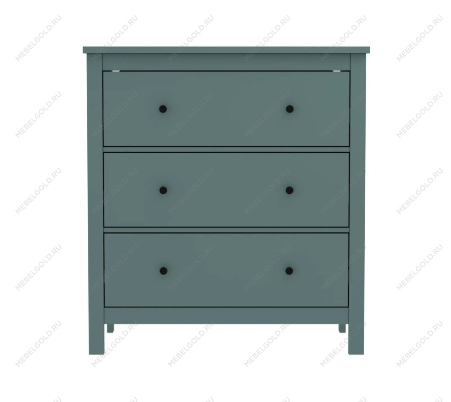 САГА комод 3 ящика темно-бирюзовый | изображение 1