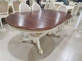 Стол Азия стол (комбинированый/подстолье 1013+патина золото/столешница т. орех)