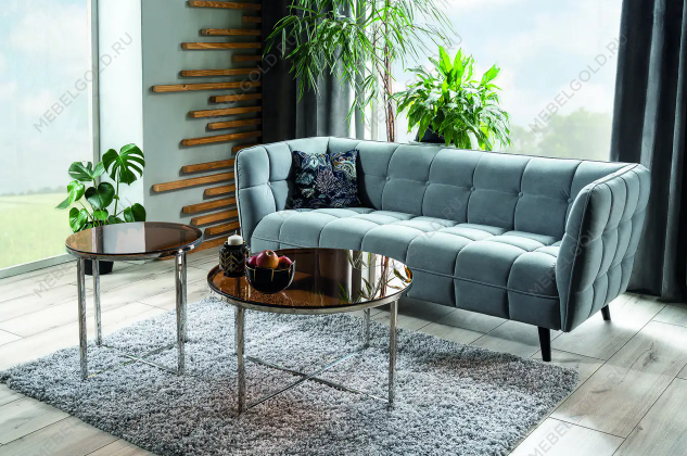 Стол журнальный Signal CRYSTAL B (дымчатый янтарь/серебряный) | изображение 2