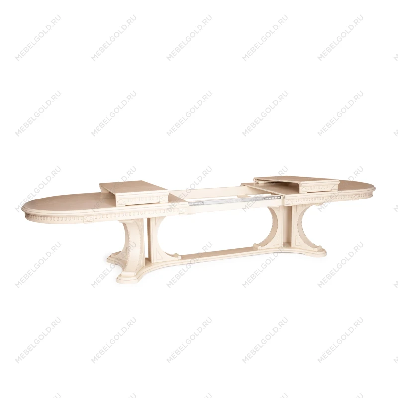 Стол VERSAL овальный, бук, мдф, 300 (350/400) х 110 х 78 см, бежевый патина | изображение 5