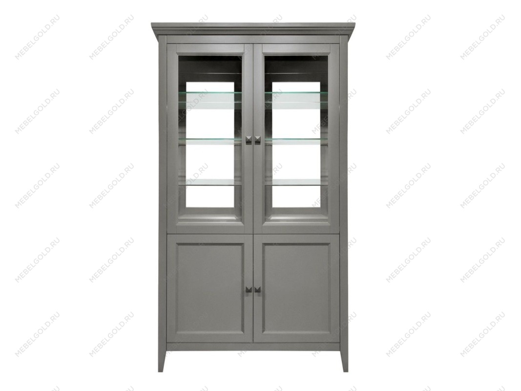 Витрина 2 дверная с зеркалом Manhattan (Серый)