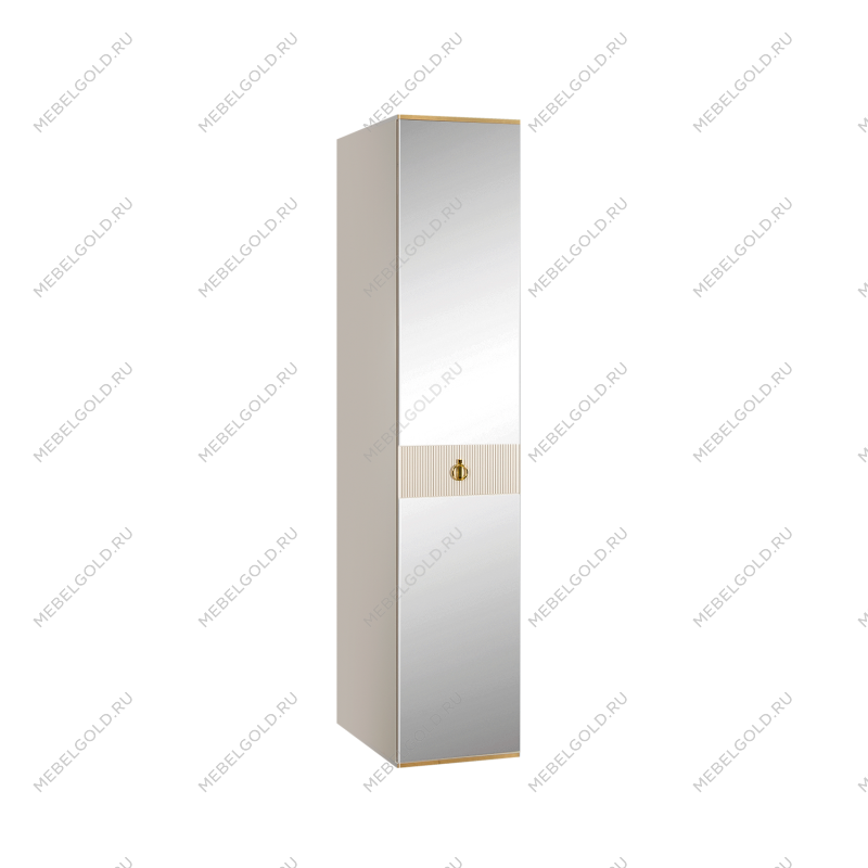Шкаф 1-но дверный с зеркалом Римини СОЛО (Слоновая кость/Золото) РМШ1/1(s)