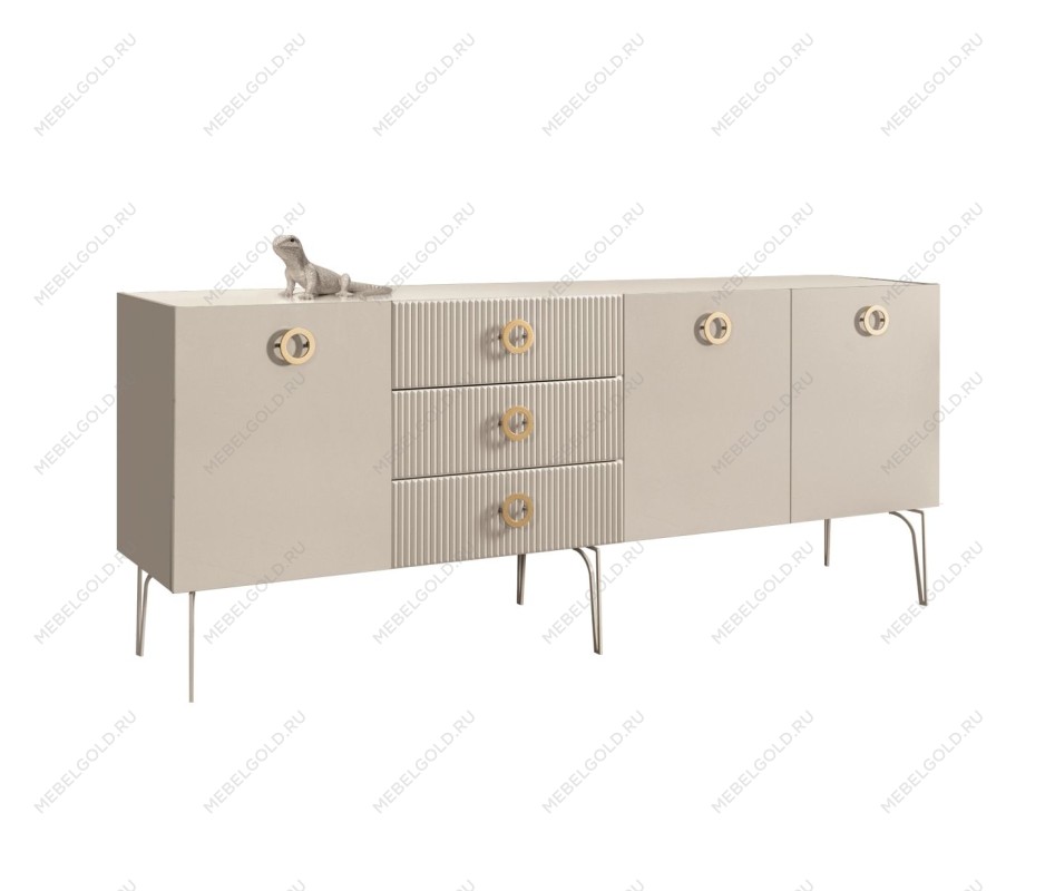 Комод 2.1м Bogemia Fillini (Ваниль) (Lakobel/Золото) БМКМ-5(Fi)
