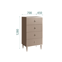 Комод 4 ящика Римини СОЛО (Мокка/Серебро) РМКМ-6(s)