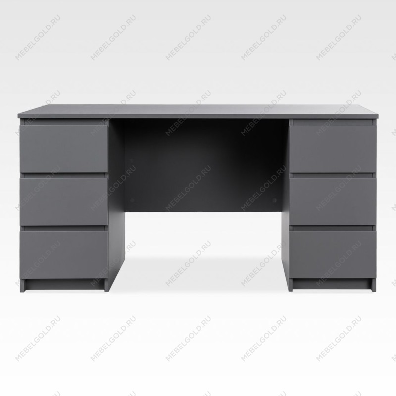 КАСТОР (KULLEN) стол письменный 6 ящиков 151х65 серый | изображение 1