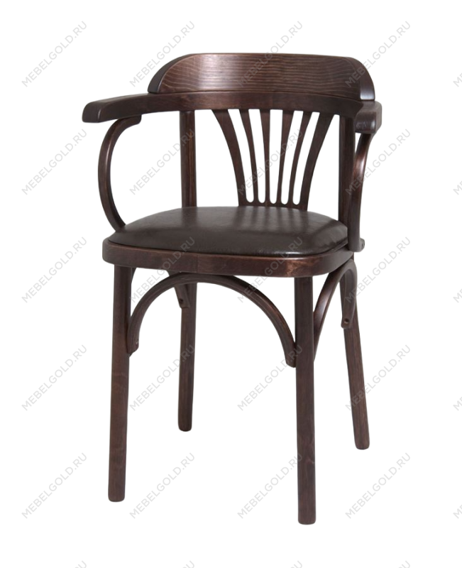 Стул Венский Михаэль мягкий (темный тон, экокожа коричневая)