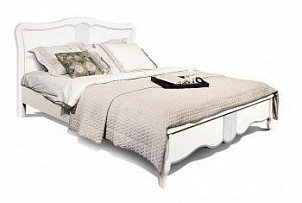 Кровать Katrin (низкое изножье), без основания, без матраса, (1200x2000), альба с серебряной патиной