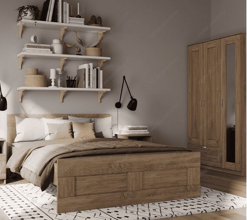 БРИМНЭС / СИРИУС кровать двойная ИКЕА / IKEA 160х200 сонома | изображение 3