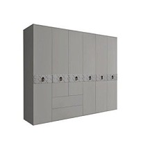 Шкаф 6-ти дверный с ящиками, Bogemia Farfalle (Серый/Черный) БМШ2/61(Fa)