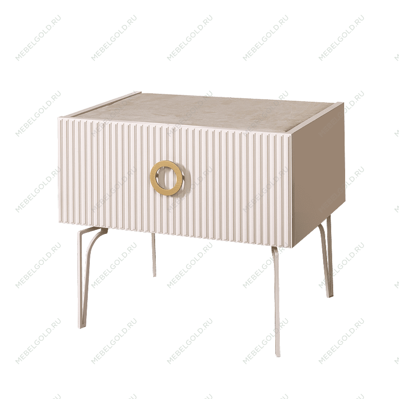 Тумба прикроватная Bogemia Fillini (Слоновая кость) (Novabuk/Золото) БМТП-1(Fi)