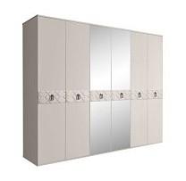 Шкаф 6-ти дв. с зеркалами Bogemia Wood Fa (Шелк/Черный) БМШ1/6(Wo)