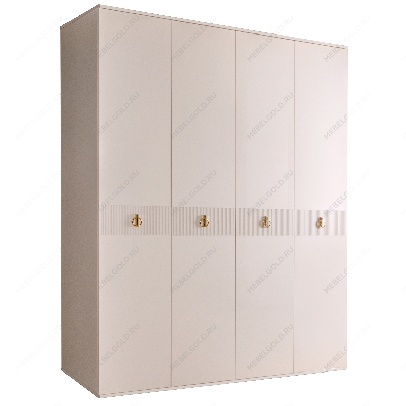 Шкаф 4-х дверный Римини СОЛО (Бежевый/Золото) РМШ2/4(s)