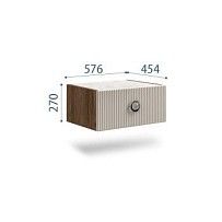 Тумба прикроватная Bogemia Woodline Fly Fi (Шелк) (Novabuk/Хром) БМТП-1