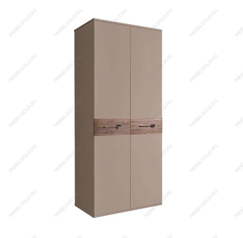 Шкаф 2-х дверный Bogemia Wood Wo (Мокка/Хром) БМШ2/2(Wo)